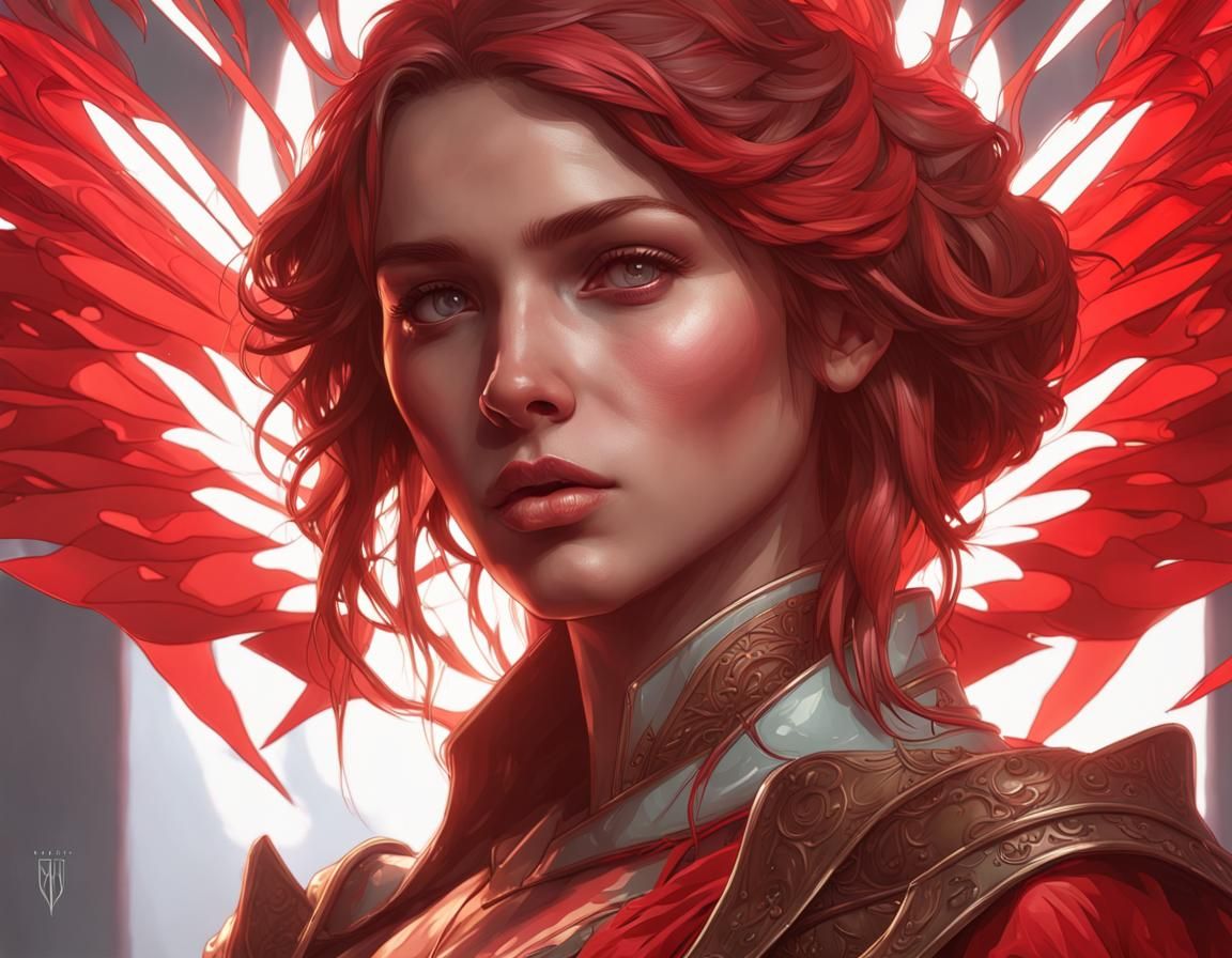 Scarlet Angels Portrait in Hyperdetailed Style