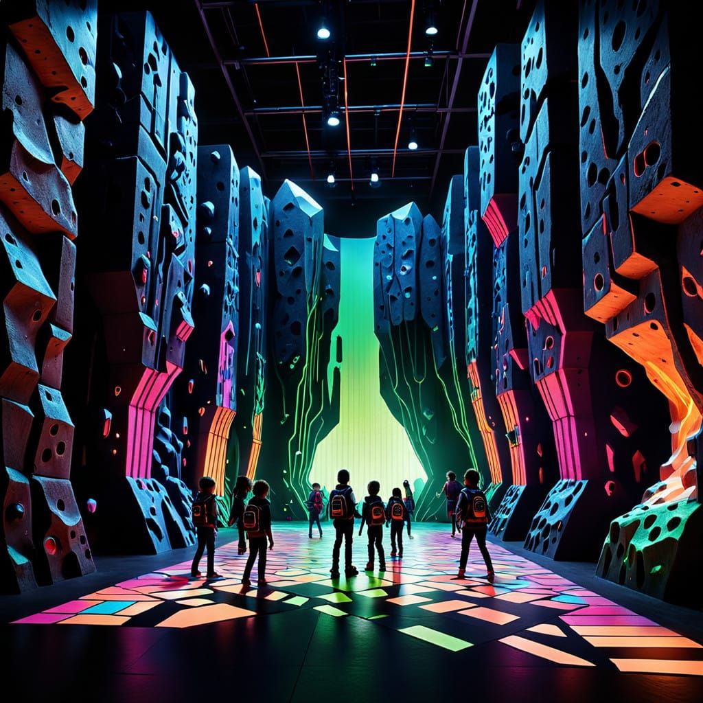 une grotte four-feet high-stalagmites room made of rubber scene with tall cave stalagmites stalagmites everywhere tron-e...