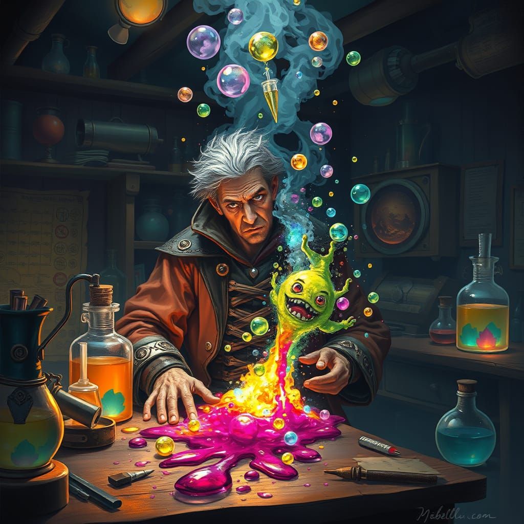 Alchemist's Potion Spill Creates Bubbling Chaos