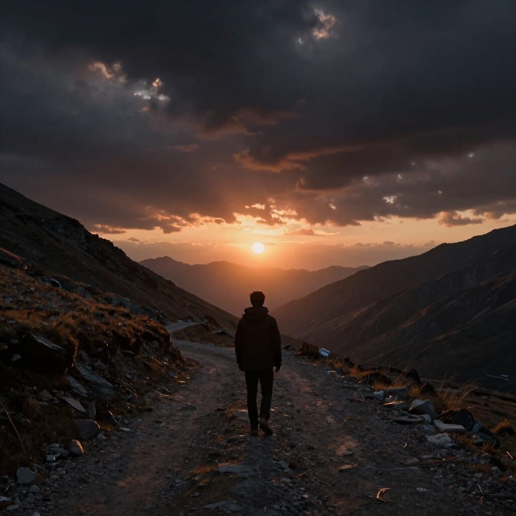 Hope Amidst Life's Struggle: Romantic Landscape