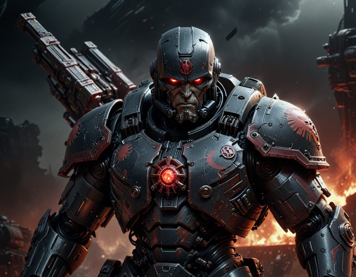 Astartes Titan Concept Art in Grimdark Style