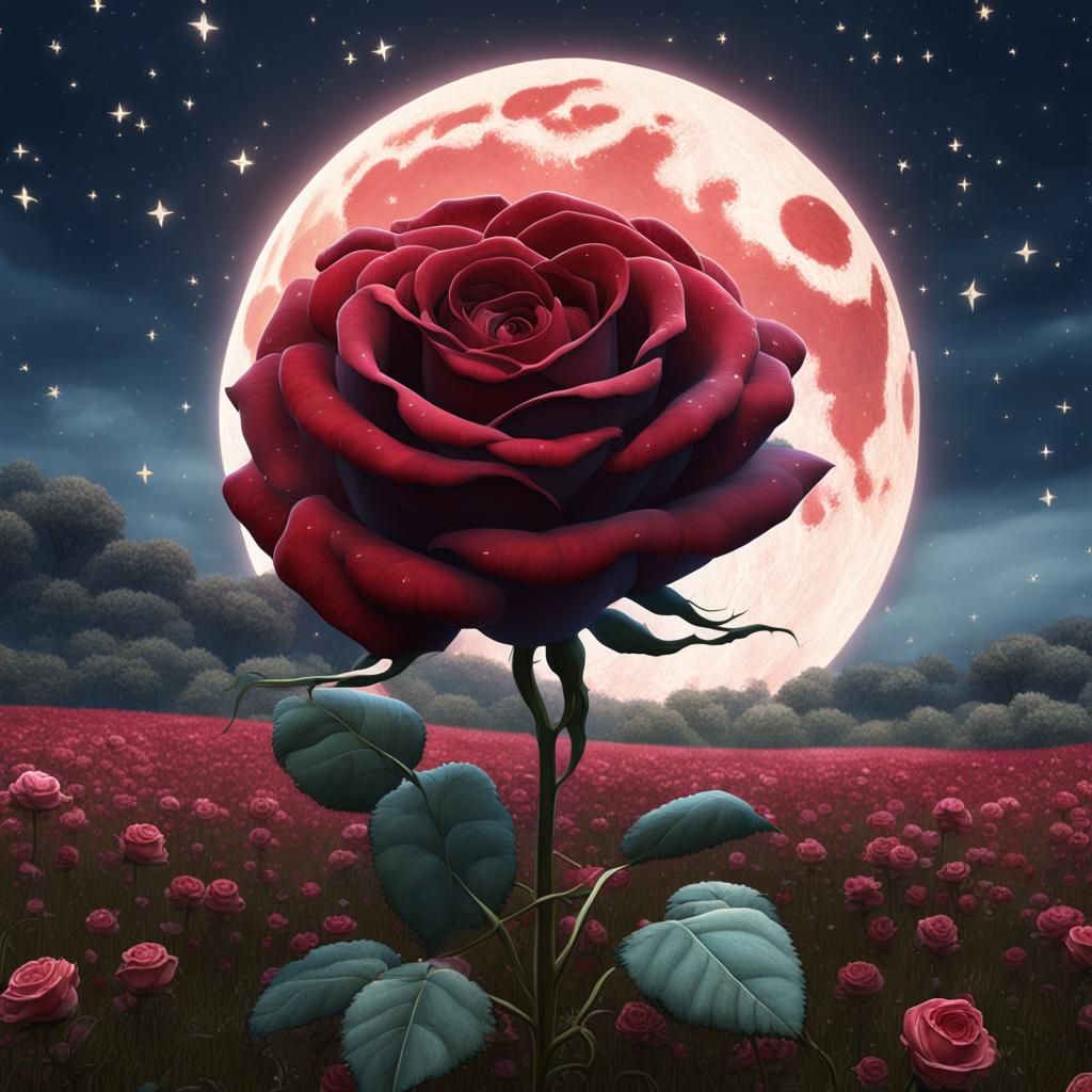 Rose Under the Stars: Fantasy Concept Art