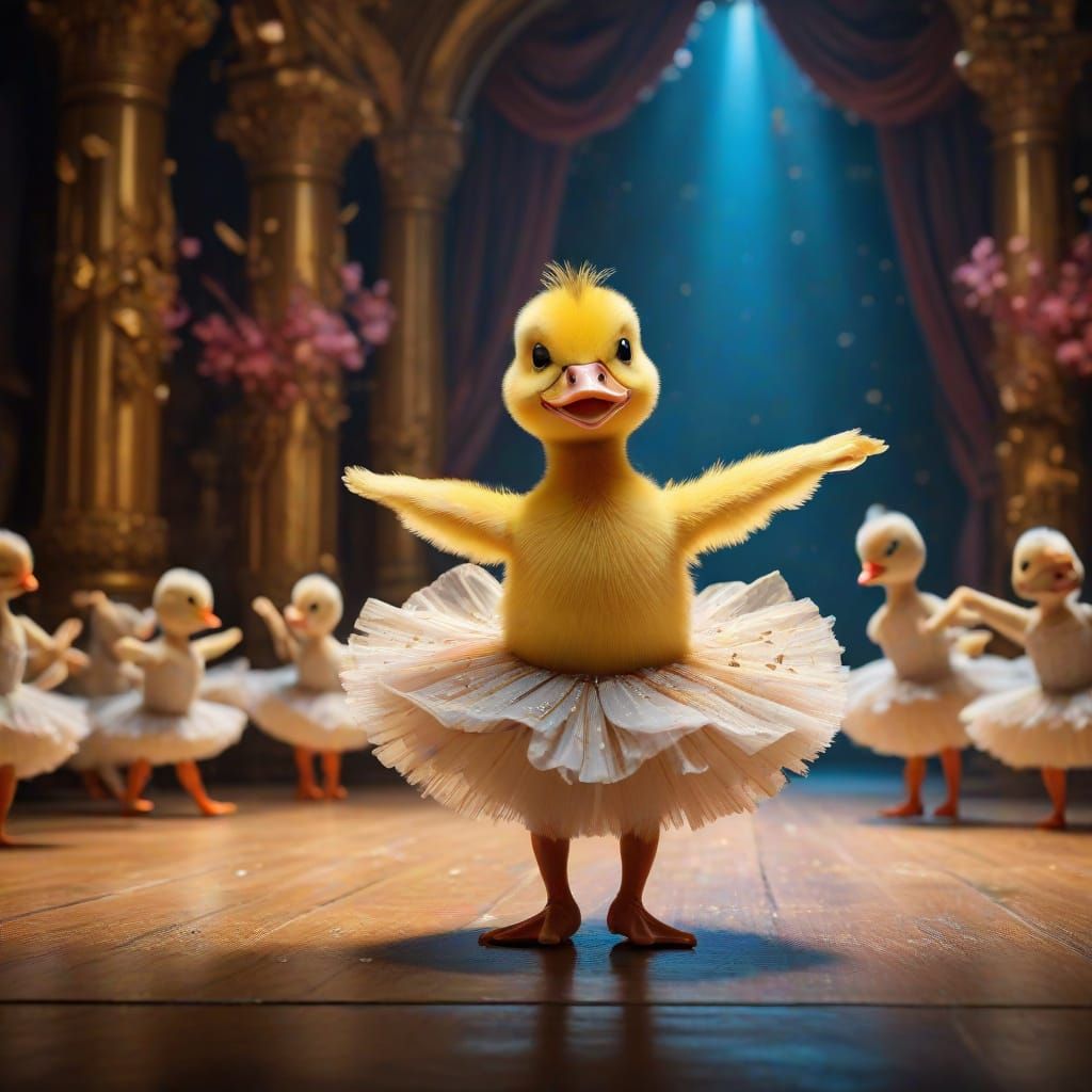 Duckling Ballerina in Hypermaximalist Opera Performance