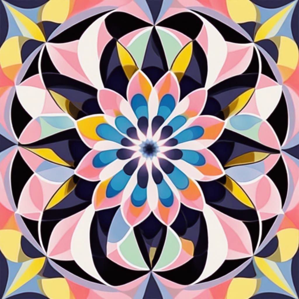 Mind-Bending Kaleidoscope Flower of Life in Pastel Hues