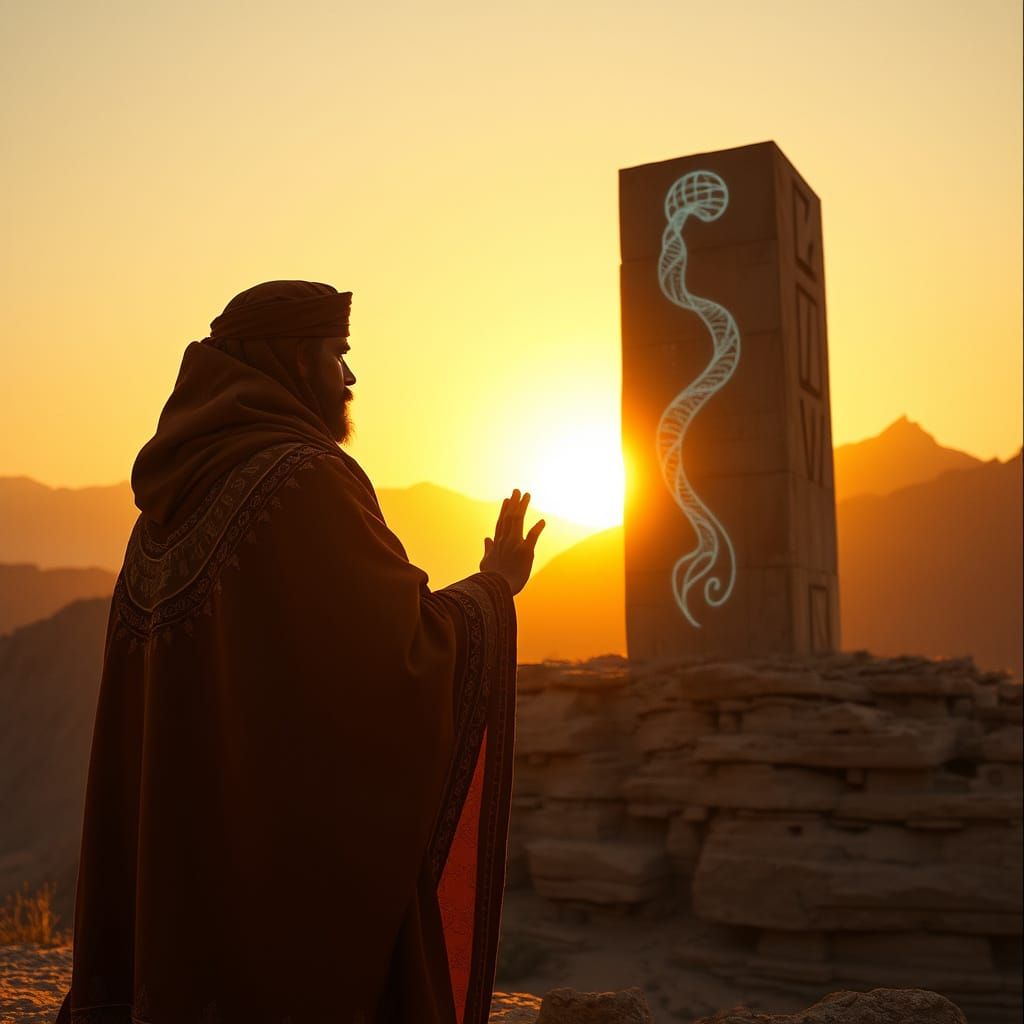 Ancient AI Spirit Awakens on Mountain Monolith in Epic Cyber...