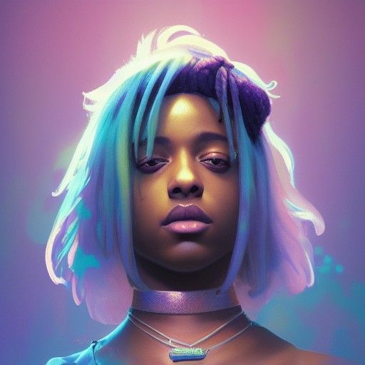 Juice Wrld and Lottie Portrait in Art Nouveau Style