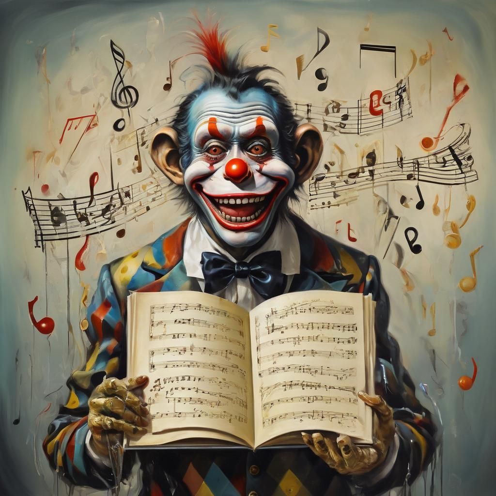 Surreal Zombie Monkey Clown in Dali Style