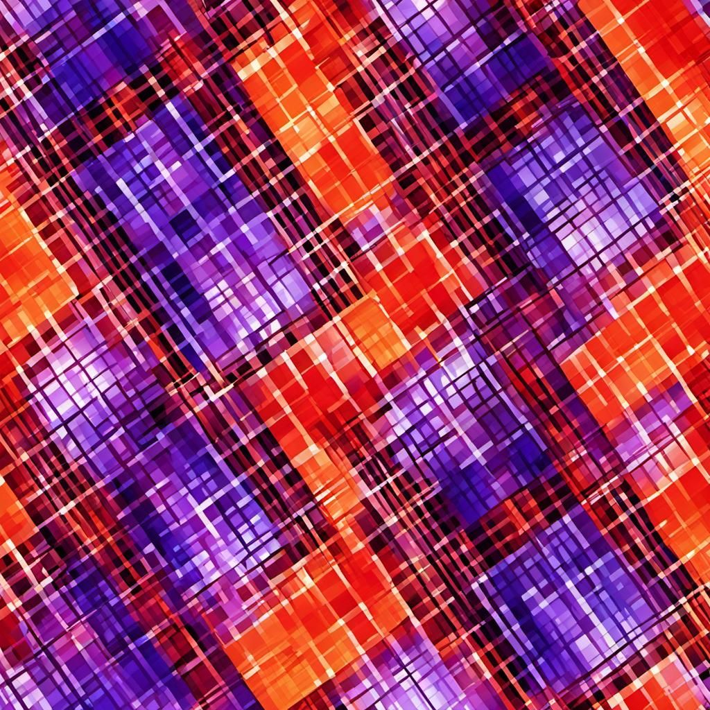 Shimmering Plaid Pattern in Orange, Red, and Purple