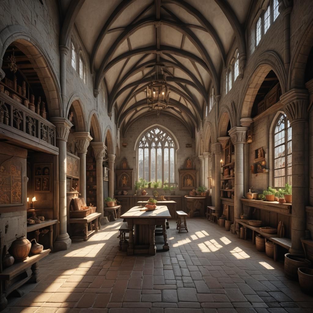 Hyperrealistic Dutch Medieval Interior in 8K