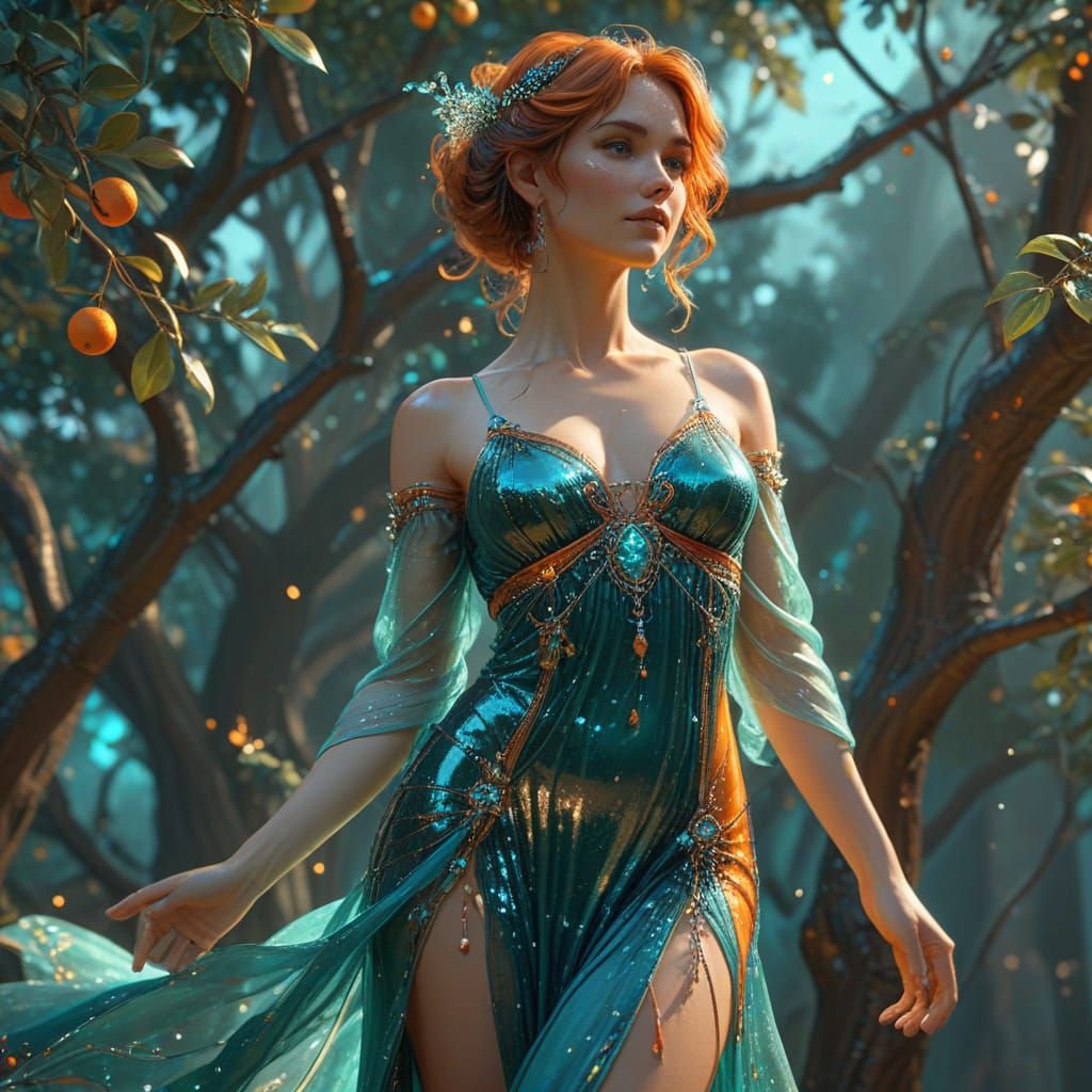 Beautiful Woman in Slip Dress with Translucent Details