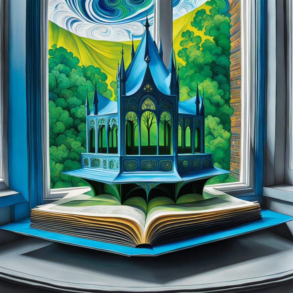 Pop-up gazebo in a book