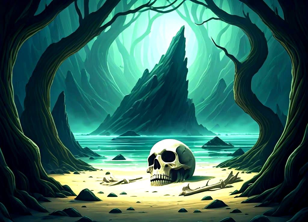 Island of Danger in Comic Book Style