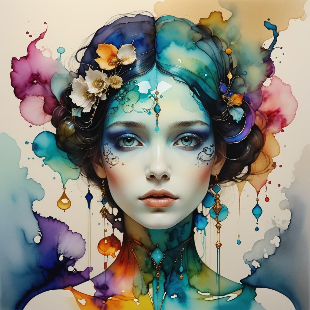 Magical Arabesque in Liquid Alcohol Ink