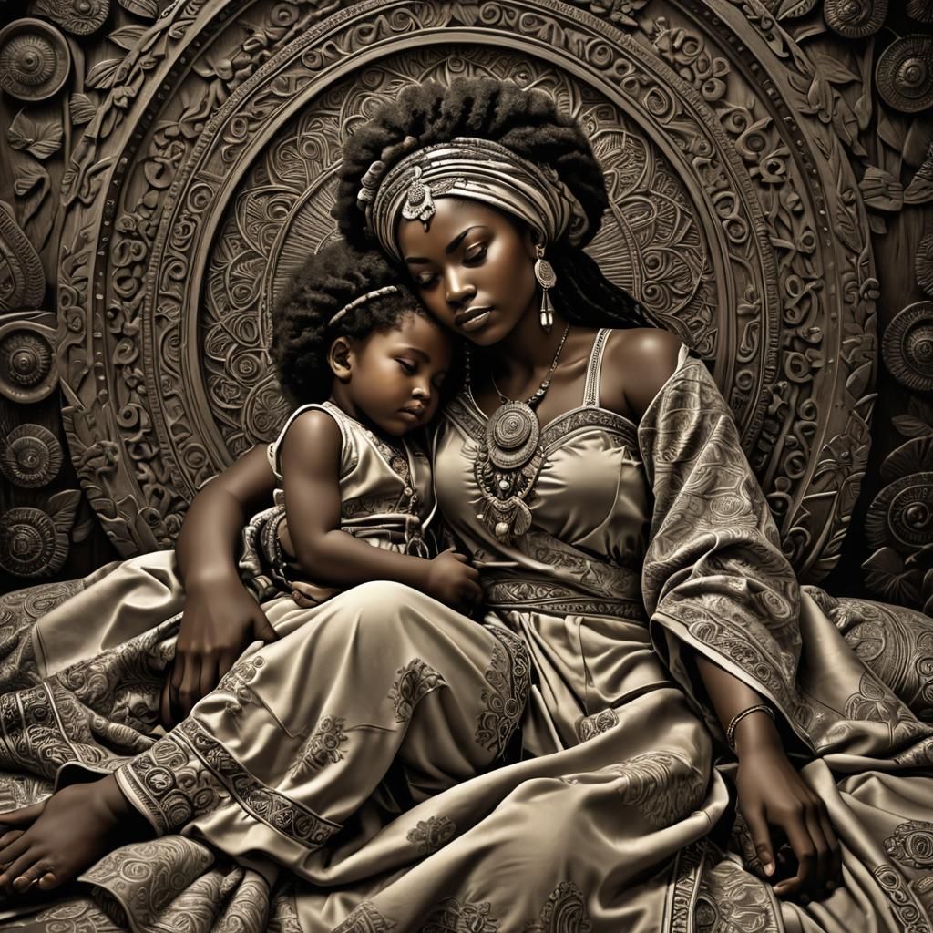 Afrocentric Image of Peaceful Rest and Remembrance