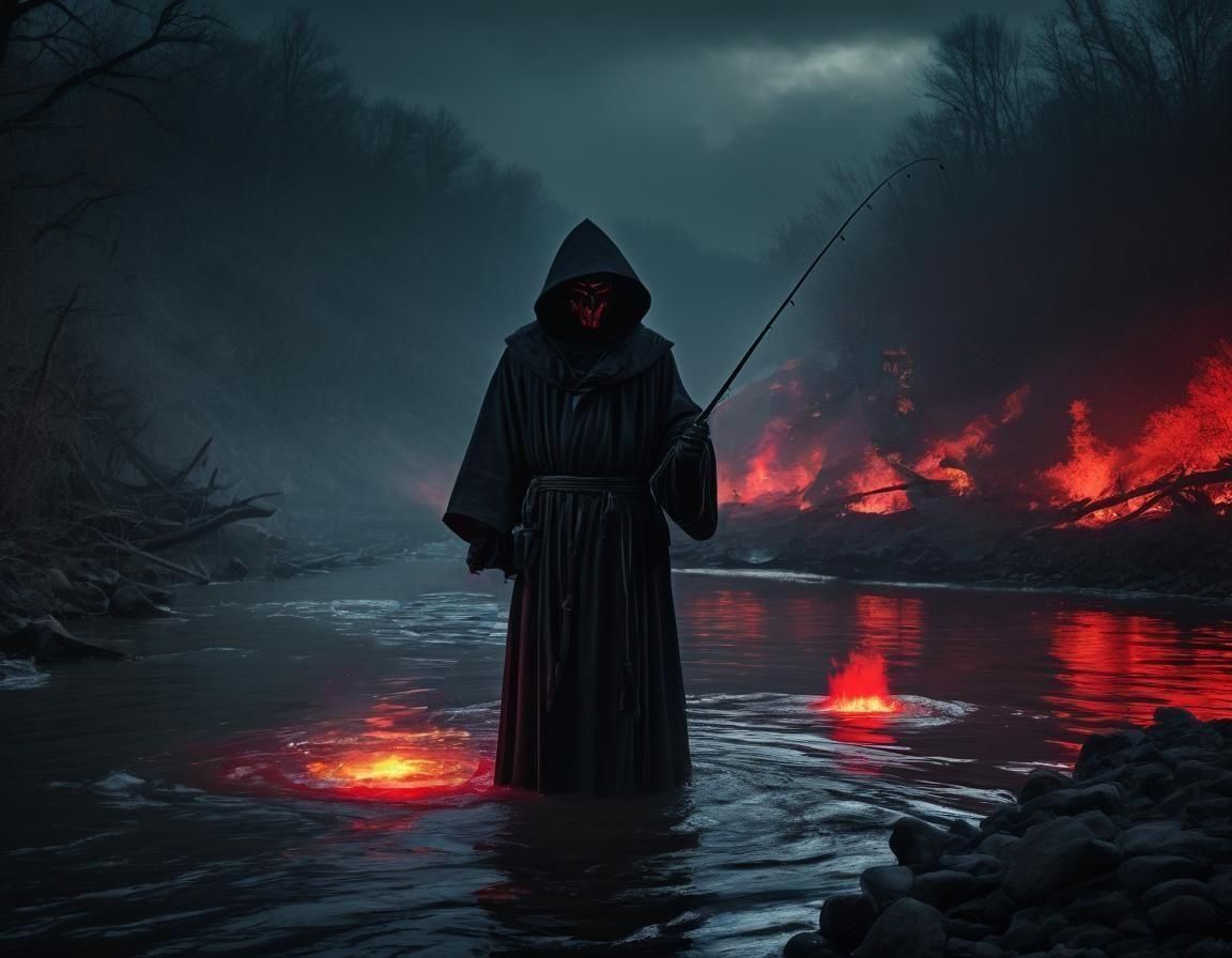 Demonic Fisherman on the River Styx