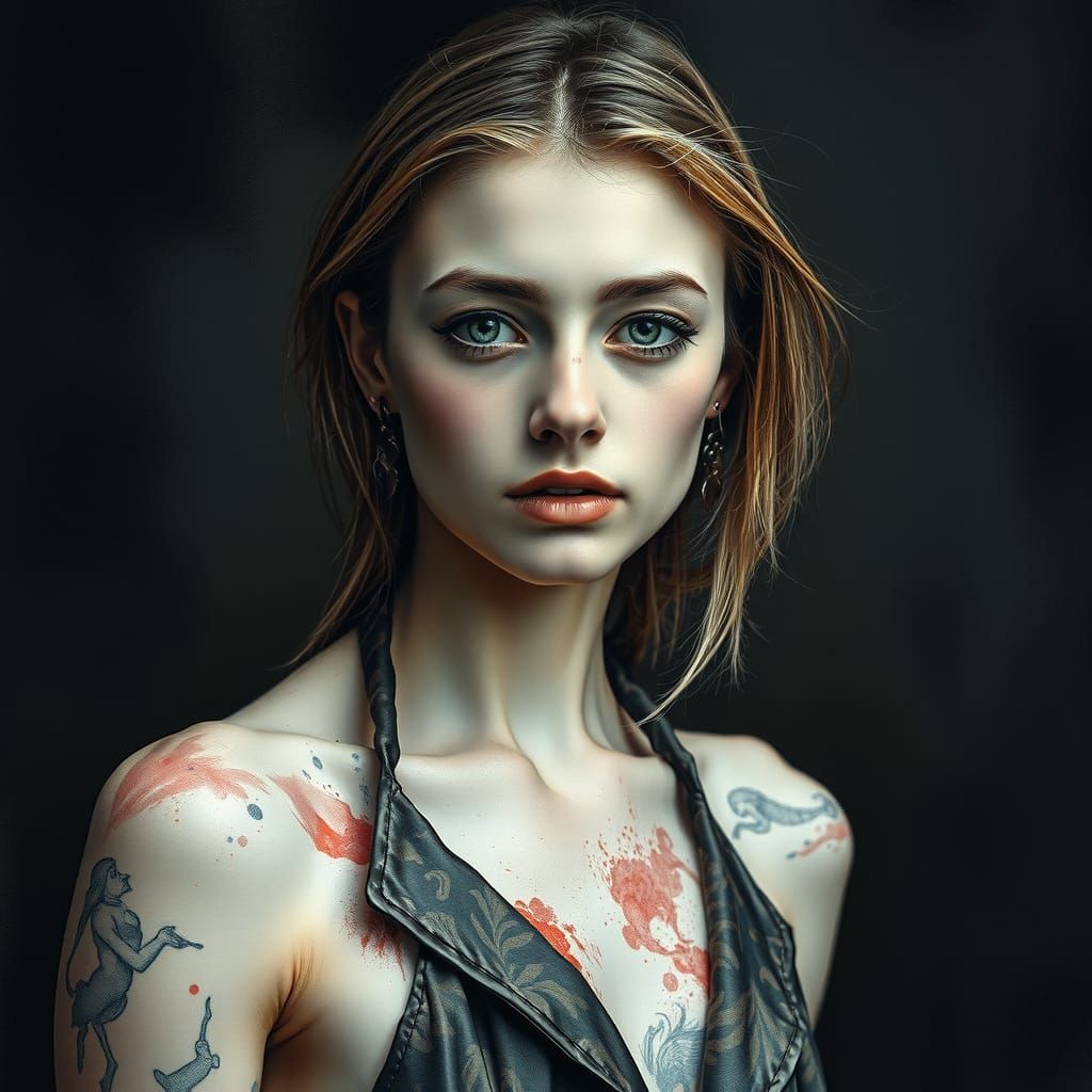 Haunting Fantasy Photograph of a Model in Erol & Beksiński S...