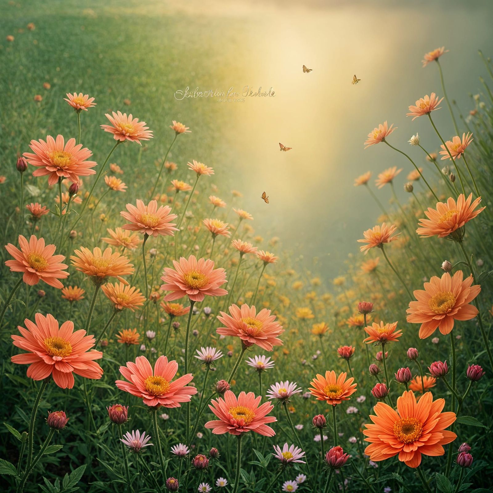 Radiant Flowers Reflecting Love and Heavenly Memories