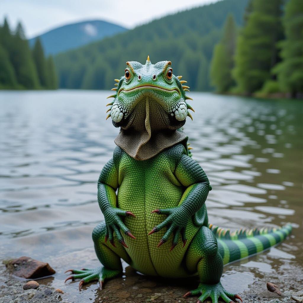 Lizard Man Emerges from Thetis Lake