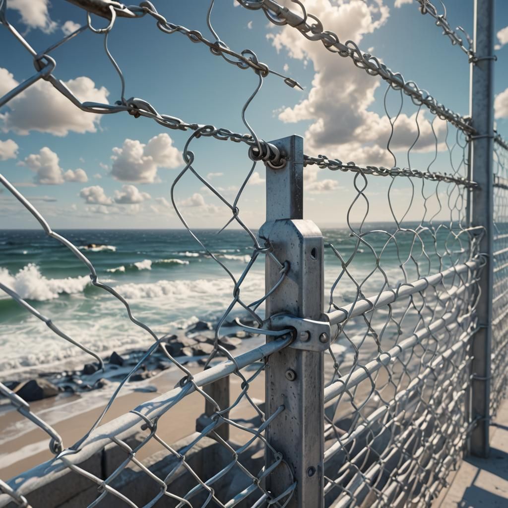 Surreal Anime Fence in Bizarre Alien World