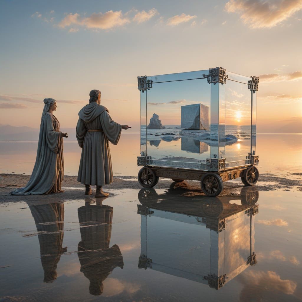 Charioteer and Mirrored Seascape Cube
