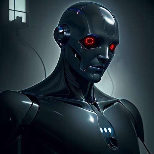 Sinister Robot Floats in Dark Sensory Deprivation Tank