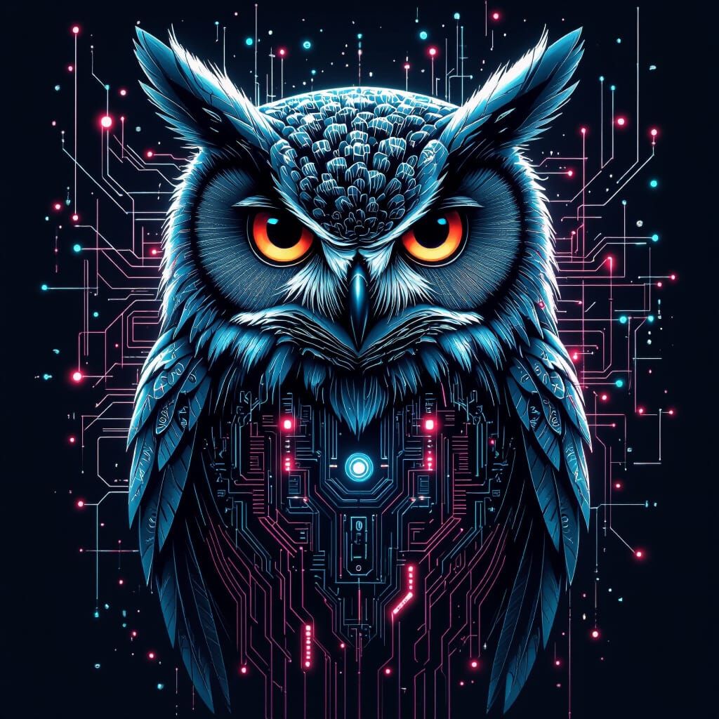 Biomechanical Owl Transformation: Giger, Mead, Thorp