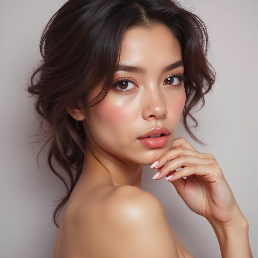 Elegant Digital Portrait in Soft Pastel Hues