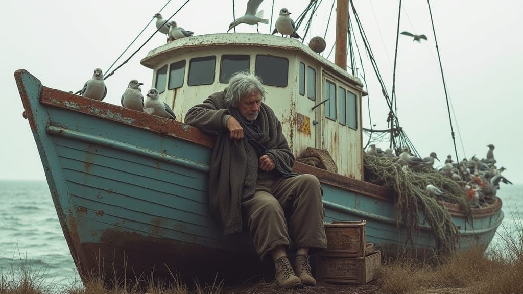 Weathered Fisherman Lost in Thought