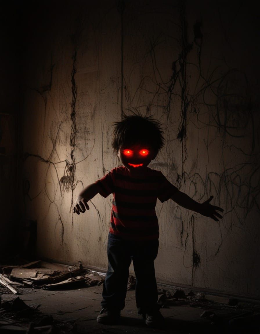 Sinister Dennis the Menace in Dilapidated Classroom