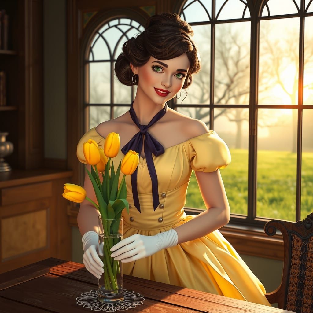 Elegant Springtime Portrait of Jane Porter in Pastel Colors