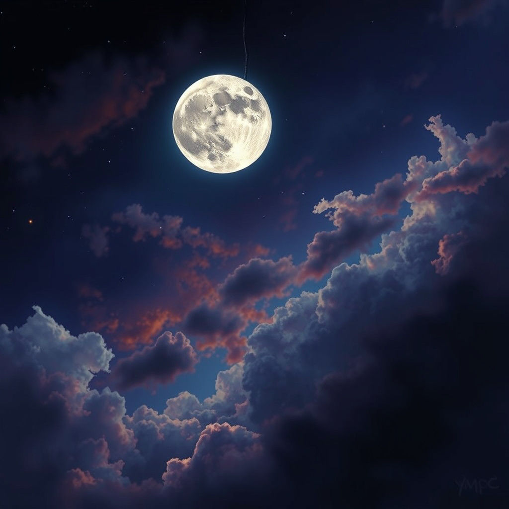 Hyperrealistic Moon in Dramatic Splash Art Style