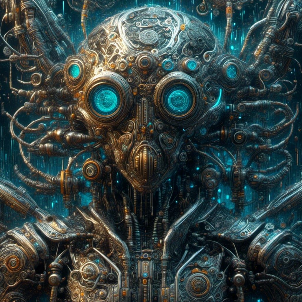 Highly detailed intergalactic alien,