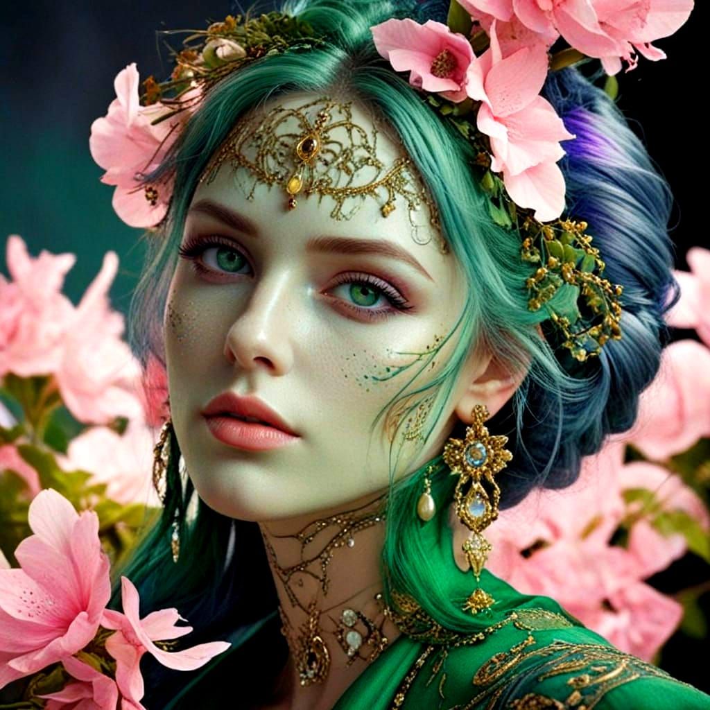 Ethereal Beauty in Porcelain Skin and Emerald Eyes