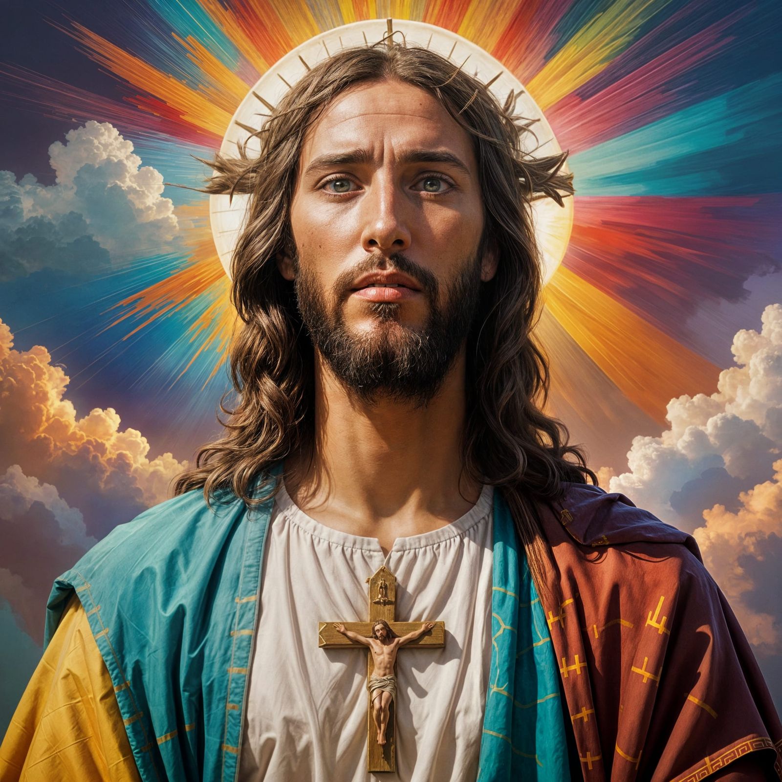 Hyper Realistic Biblical Portrait of Jesus as the Resurrecti...