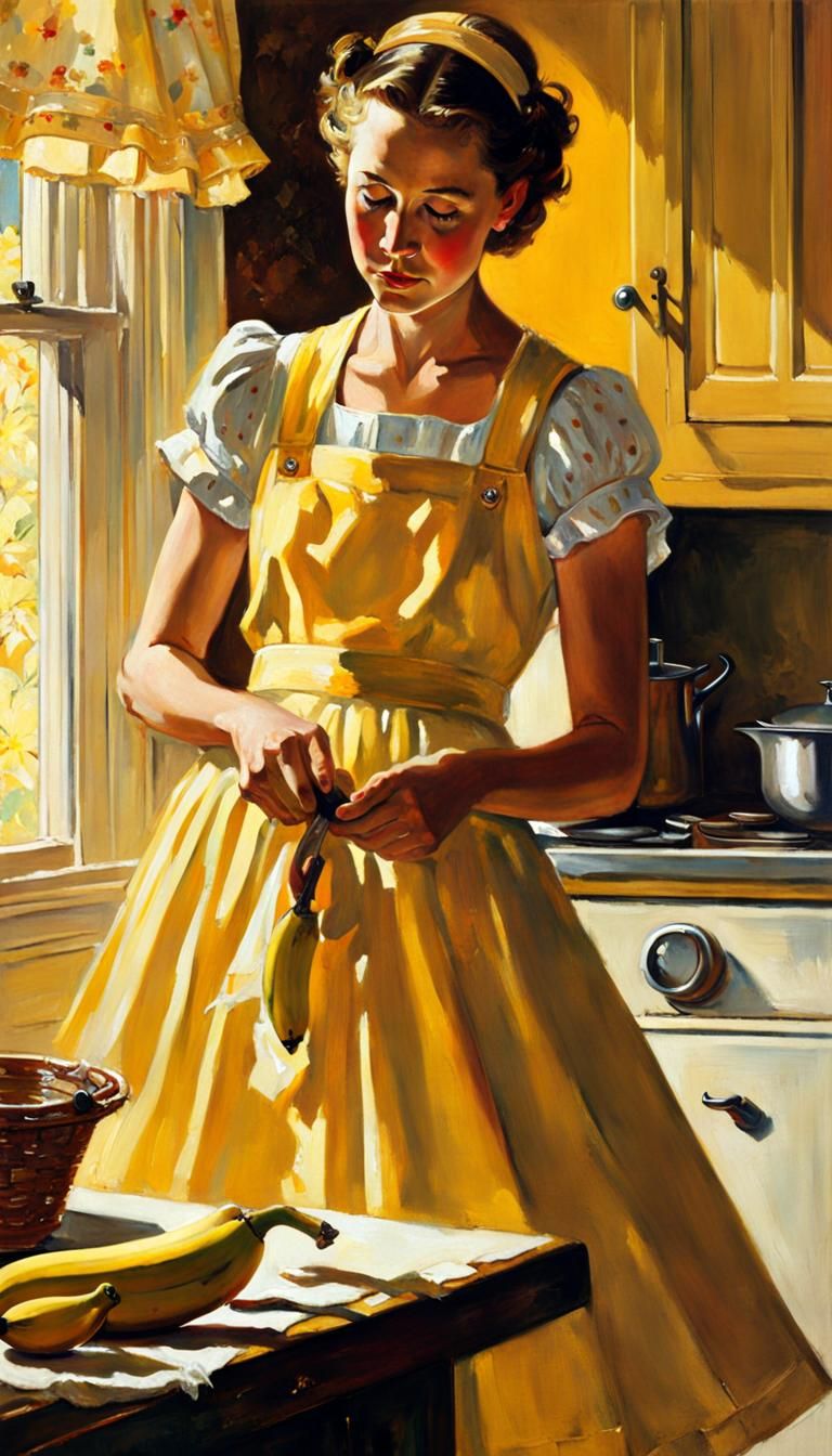 Nostalgic Americana Scene in Oil Painting Style