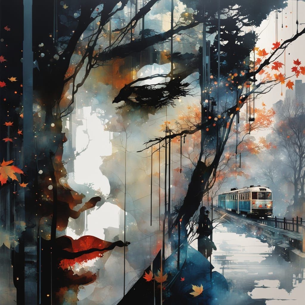 Double Exposure Galaxy Meets Cityscape in Silhouette