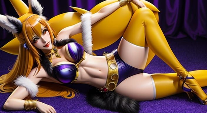 Furry Belly Dancer in Traditional Attire