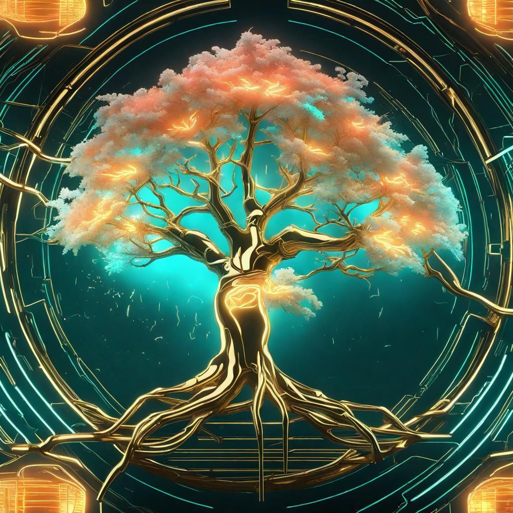 Cyberpunk Tree of Life: Neon Heaven