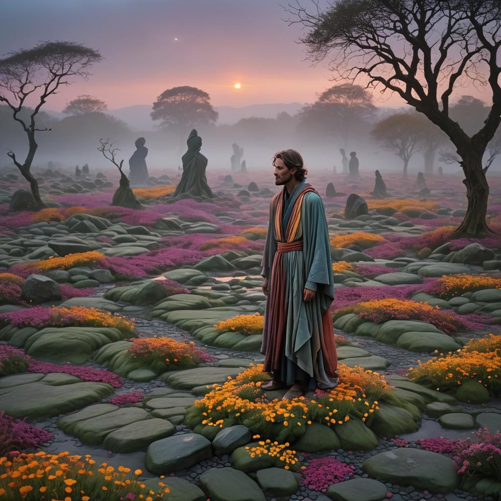 Mystical Traveller in a Dreamlike Landscape