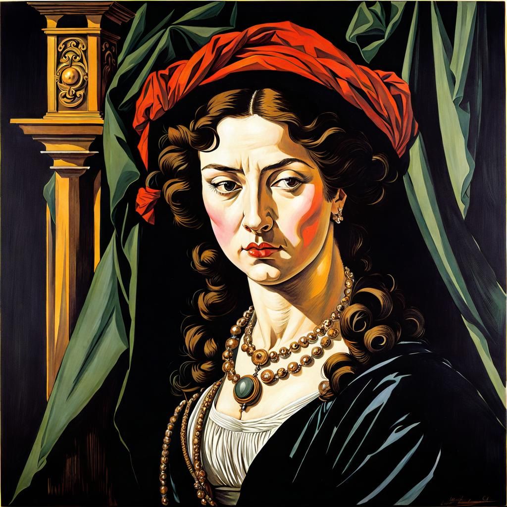 European Ink Print in Gouache Style