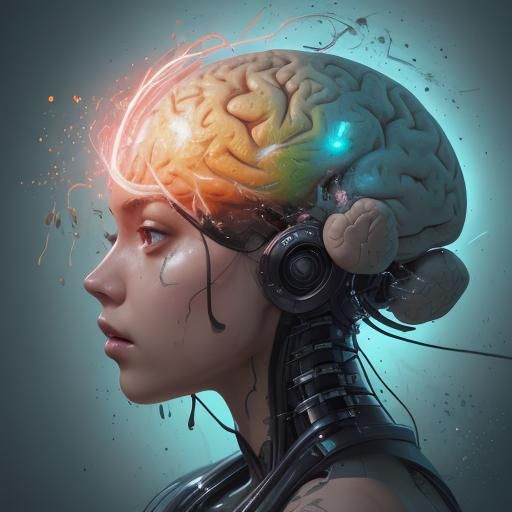 Brain Not Found: AI Pun in Hyperrealistic Splash Art