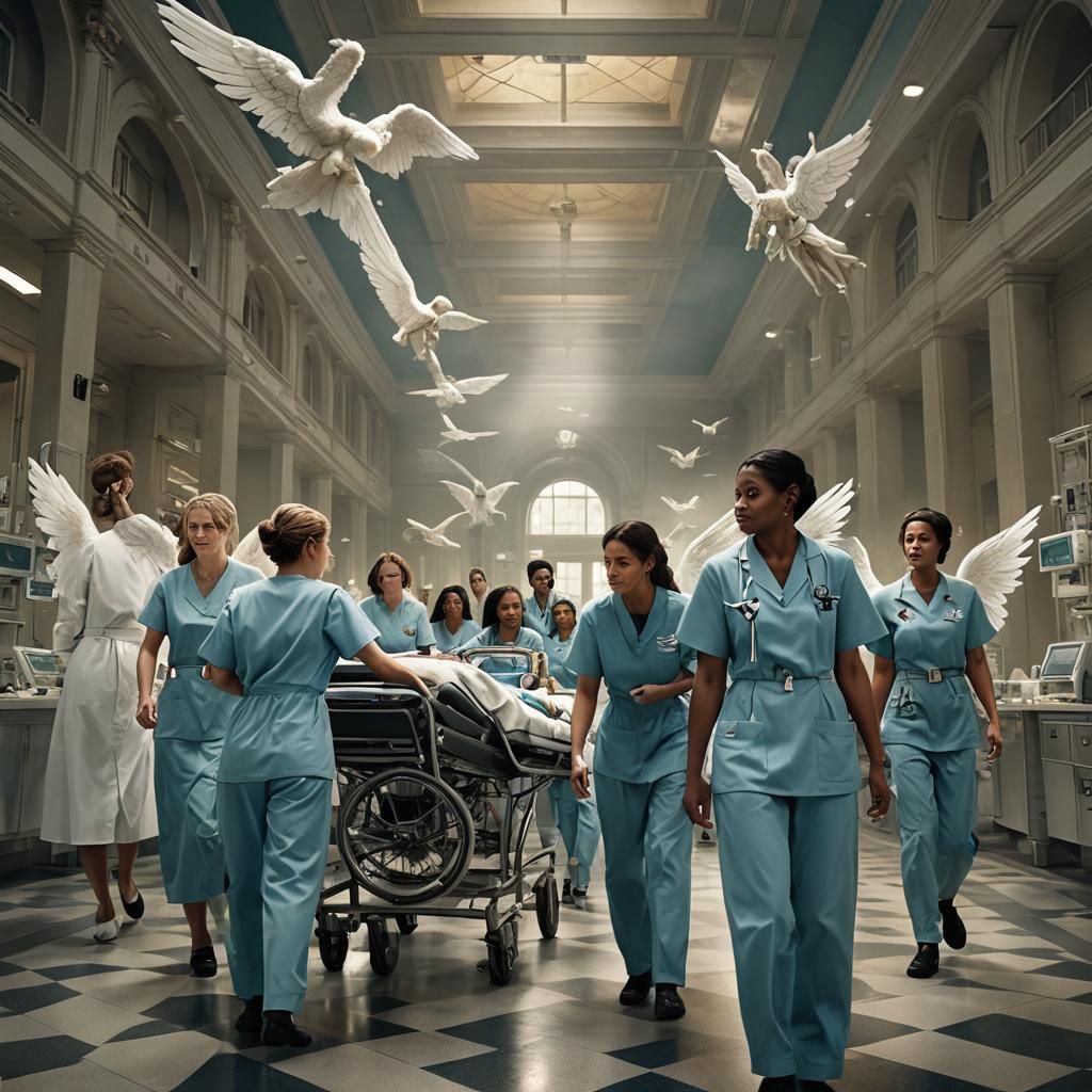 Angels Help Nurses During Nurses Week: Digital Painting