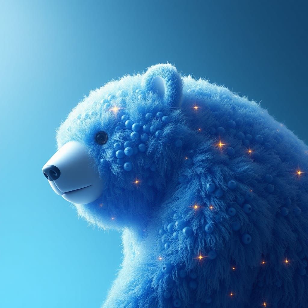 Blueberry Bear: A Fluffy Fantasy Concept Art