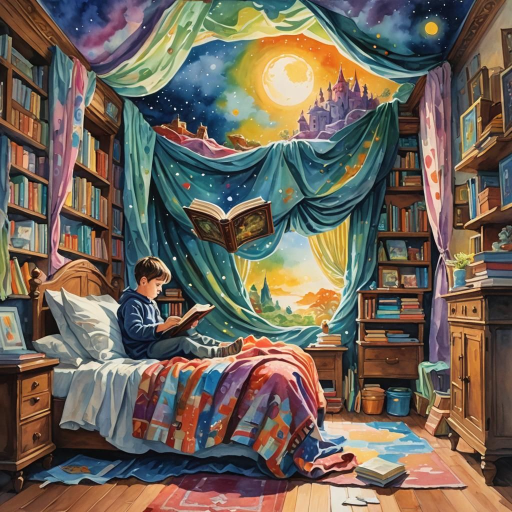 Child's Fantasy Book Comes to Life: Gouache Watercolor Art