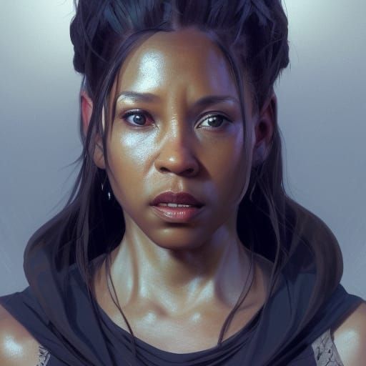 Brenda Meeks as Monk: Detailed Digital Portrait