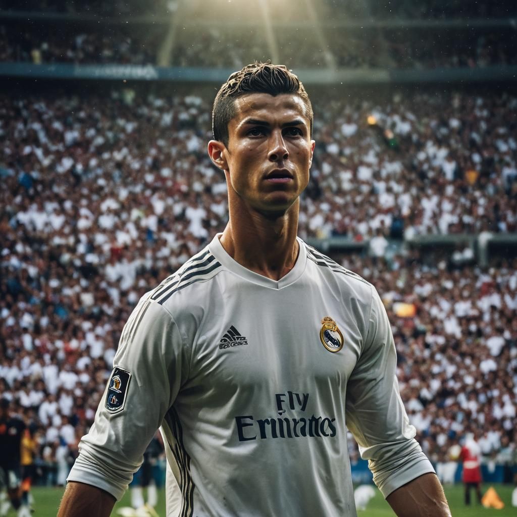 Cristiano Ronaldo Portrait in Real Madrid Jersey