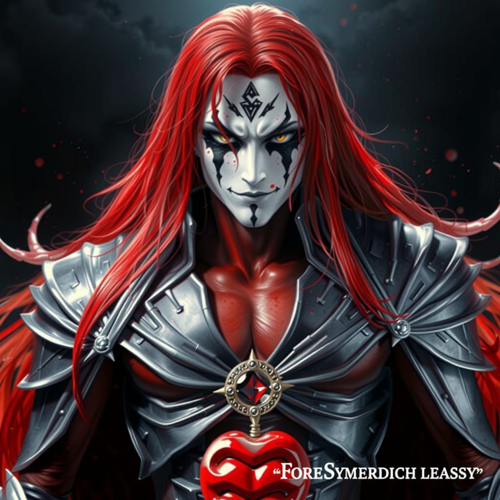 Tormented Warrior in High-Contrast Hellscape