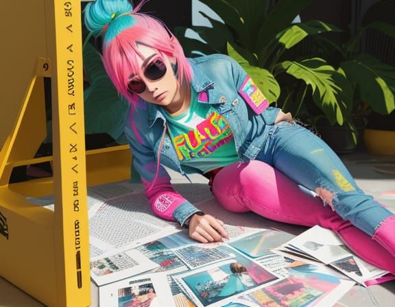 Miku Portrait in Vibrant Pop Art Style