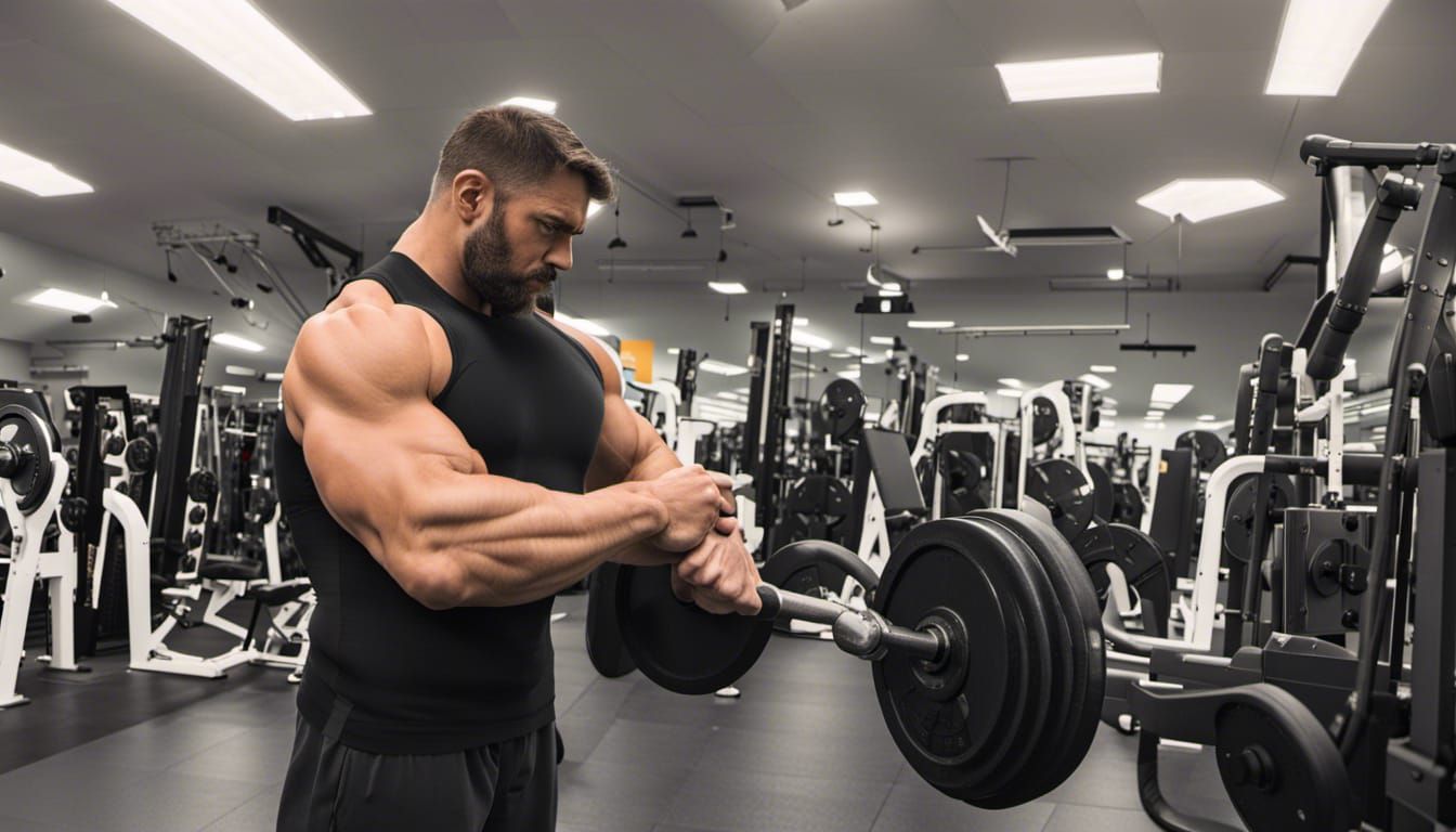 Muscular Person Training in Gym