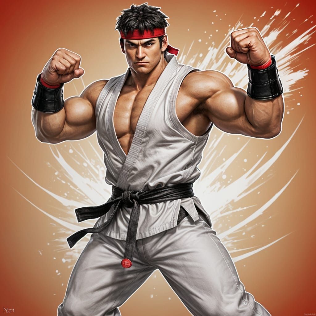 Ryu Ready for Combat in Shotokan Karate Style